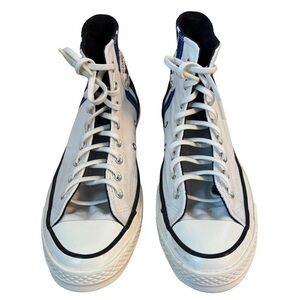 Converse 70 Archival Stripes White and Blue High-Top Canvas Sneakers